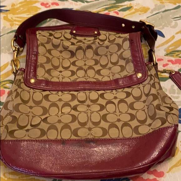 Coach Bags Coach Signature Monogram Purse Fabric Patent Poshmark
